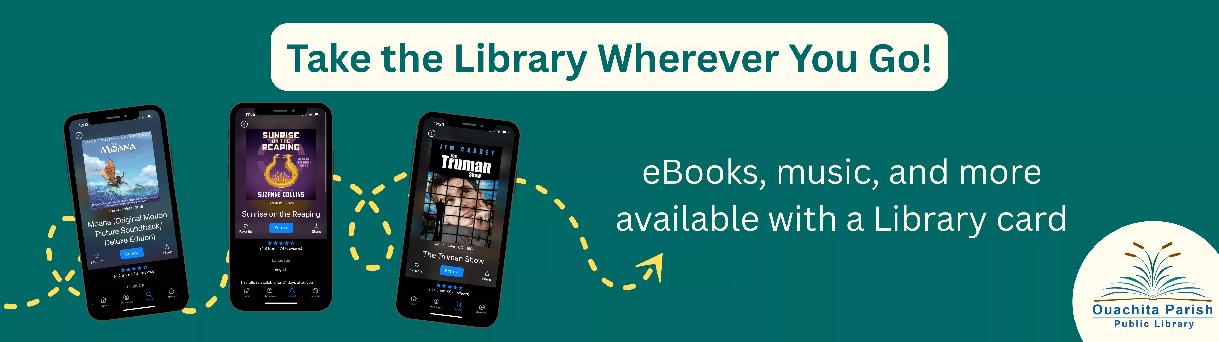Website banner for library e-services