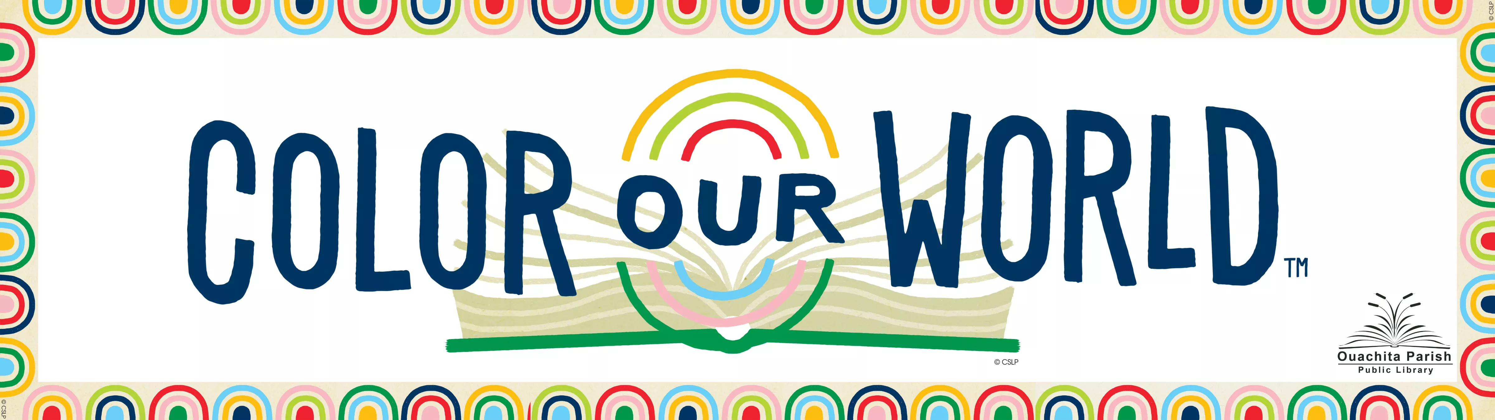 image over a book with the words color our world